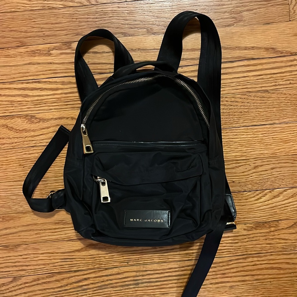 Marc Jacobs mini varsity nylon backpack black travel micro petite bag